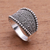 Sterling silver band ring, 'Balinese Dots' - Dot Pattern Sterling Silver Band Ring from Java (image 2b) thumbail