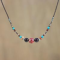 Multi-gemstone beaded necklace, 'Colors of the World' - Multi-Gemstone Beaded Necklace from Thailand