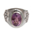Men's amethyst ring, 'Violet Flame' - Men's Sterling Silver and Amethyst Ring (image 2e) thumbail