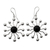 Onyx dangle earrings, 'Black Stars' - Indonesian Onyx Sterling Silver Dangle Earrings