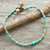 Calcite anklet, 'Cheerful Walk' - Blue Calcite and Brass Single Strand Anklet