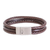 Men's leather cord bracelet, 'Masculine Strands in Espresso' - Men's Leather Cord Bracelet in Espresso from Costa Rica (image 2a) thumbail