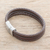 Men's leather cord bracelet, 'Masculine Strands in Espresso' - Men's Leather Cord Bracelet in Espresso from Costa Rica (image 2c) thumbail