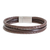 Men's leather cord bracelet, 'Masculine Strands in Espresso' - Men's Leather Cord Bracelet in Espresso from Costa Rica (image 2d) thumbail