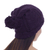 100% alpaca hat, 'Enchanting Eggplant' - 100% Alpaca Knit Patterned Hat in Eggplant from Peru