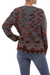 100% alpaca cardigan, 'Inca Nobility' - 100% Alpaca Inca Geometric Pattern Grey Cardigan Sweater (image 2c) thumbail