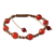 Carnelian Shambhala-style bracelet, 'Peace' - Carnelian Beaded Cotton Shambhala-style Bracelet (image 2b) thumbail