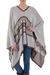 Cotton blend poncho, 'Memories Past' - Bohemian Poncho in Brown and White Stripes from Peru (image 2a) thumbail
