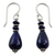 Lapis lazuli dangle earrings, 'Delhi Dusk' - Fair Trade Sterling Silver and Lapis Lazuli Earrings