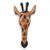African wood mask, 'Noble Giraffe' - Fair Trade African Wood Wall Mask Carved by Hand in Ghana