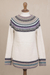 100% alpaca pullover, 'Snowy in the Andes' - Knit 100% Alpaca Pullover Sweater in Antique White from Peru (image 2b) thumbail