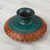 Keramikvase - Handgefertigte dekorative Keramikvase in Grün und Braun