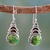 Sterling silver dangle earrings, 'Forest Hope' - Handcrafted Earrings with Comp Turquoise and Silver