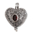 Garnet locket pendant, 'Always in my Heart' - Garnet and Sterling Silver Heart Shaped Locket Pendant