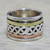 Sterling silver meditation spinner ring, 'Spinning Braid' - Sterling Silver Copper and Brass Spinner Ring from India (image 2) thumbail