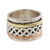 Sterling silver meditation spinner ring, 'Spinning Braid' - Sterling Silver Copper and Brass Spinner Ring from India thumbail