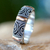 Gold accent band ring, 'Sands of Time' - Gold Accent Silver Band Ring (image 2) thumbail