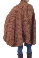 Alpaca blend ruana cloak, 'Desert Bloom' - Artisan Crafted Alpaca Blend Poncho