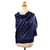 Silk shawl, 'Shimmering Indigo' - Deep Blue Handwoven Raw Silk Shawl from Thailand (image 2b) thumbail