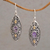 Gold accent amethyst dangle earrings, 'Shields of Vines' - 18k Gold Accent Amethyst Dangle Earrings from Bali