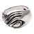 Sterling silver band ring, 'Soul in Hand' - Sterling Silver Hand Band Ring from Bali thumbail