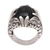 Onyx single stone ring, 'Soaring Hope' - Onyx and Sterling Silver Single Stone Ring from Bali