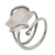 Rose quartz cocktail ring, 'I Love You' - Fine Silver and Rose Quartz Wrap Ring (image 2a) thumbail