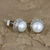 Cultured pearl stud earrings, 'Blossoming Purity' - Cultured Pearl Earrings in Sterling Silver from India (image 2) thumbail