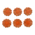 Ceramic knobs, 'Orange Blooms' (set of 6) - Orange and Gold Floral Ceramic Drawer Knobs Set of 6