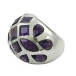 Amethyst domed ring, 'Princess of Jaipur' - Amethyst domed ring