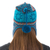 100% alpaca chullo hat, 'Andean Snowfall' - Alpaca Chullo Hat in Azure and Smoke from Peru (image 2d) thumbail