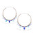 Multi-gemstone gold vermeil hoop earrings, 'Azure Serenade' - Gold Plated Silver Hoop Earrings with Sapphire and Tanzanite