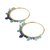 Multi-gemstone gold vermeil hoop earrings, 'Azure Serenade' - Gold Plated Silver Hoop Earrings with Sapphire and Tanzanite