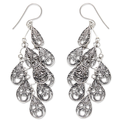 Sterling silver filigree earrings, 'Infinite Finesse' - Fair Trade Women's Sterling Silver Filigree Earrings