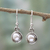 Cultured pearl dangle earrings, 'Purest Love' - Sterling Silver Cultured Pearl Dangle Earrings from India