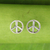 Sterling silver stud earrings, 'Peace Sign' - Sterling Silver Peace Symbol Stud Earrings from Thailand (image 2) thumbail