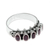 Garnet multi-stone ring, 'Velvet Crown' - Handcrafted Five Oval Garnet Gemstone Sterling Silver Ring (image 2c) thumbail