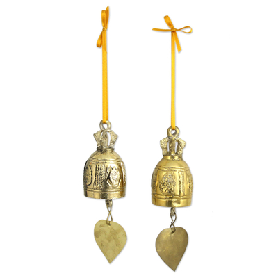 Brass ornament, 'Buddhist Bell' - Brass Ornament Crafted by Hand (6 Inch)