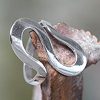 Sterling silver band ring, 'Almost Infinite' - Fair Trade Balinese Jewelry Sterling Silver Band Ring
