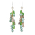 Green quartz waterfall earrings, 'Brilliant Cascade' - Quartz and Glass Bead Waterfall Earrings in Green Shades