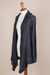 Cardigan sweater, 'Grey Waterfall Dream' - Long Sleeved Grey Cardigan Sweater from Peru