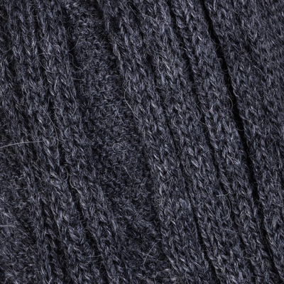 Strickjacke - Langärmliger grauer Cardigan-Pullover aus Peru