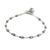 Silver beaded charm bracelet, 'Ringing Delight' - Karen Silver Bell Charm Bracelet Handcrafted in Thailand