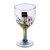 Blown glass wine glasses, 'Confetti Festival' (set of 5) - Hand Blown Colorful 8 oz Wine Glasses (Set of 5)