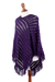 100% alpaca poncho, 'Deep Purple Lattice' - Hand Crocheted Purple Poncho in 100 Percent Alpaca Wool