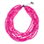 Wood beaded strand necklace, 'Cute Boho in Fuchsia' - Wood Beaded Strand Necklace in Fuchsia from Thailand