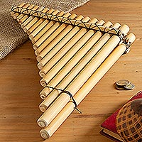 Flauta de pan de caña natural, 'Sinfonía Andina' - Flauta de pan de caña natural hecha a mano del Perú