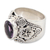 Amethyst cocktail ring, 'Lilac Frangipani' - Floral Sterling Silver and Faceted Amethyst Ring from Bali (image 2b) thumbail