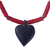 Wood heart necklace, 'Odehye' - Hand Crafted Recycled Bead and Wood Heart Necklace (image 2a) thumbail