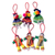 Cotton ornaments, 'Andean Dancers' (set of 6) - Set 6 Handcrafted Folk Art Christmas Ornaments from Peru